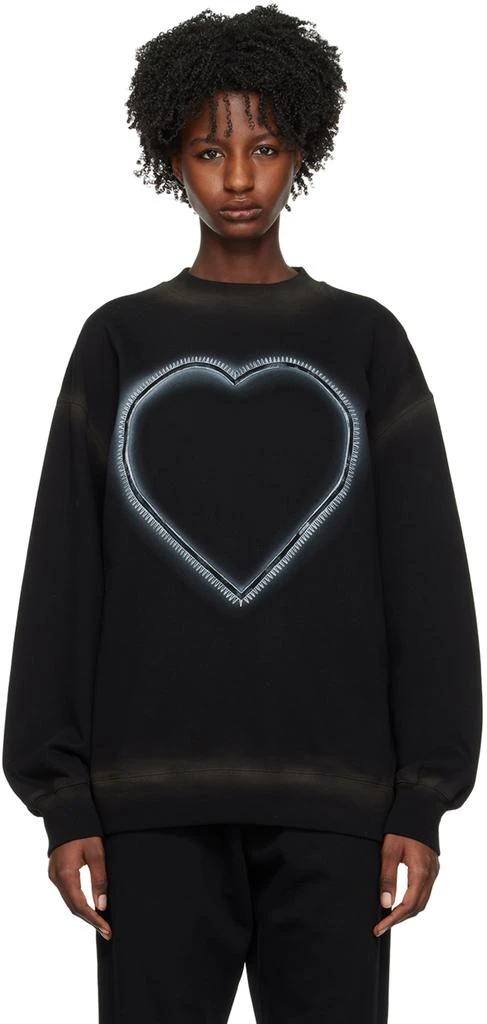 商品We11done|Black Heart Choker Sweatshirt,价格¥1268,第1张图片