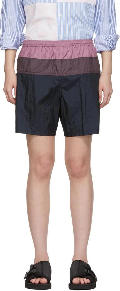 商品Ambush|Pink & Navy Waves Beach Shorts,价格¥606,第1张图片