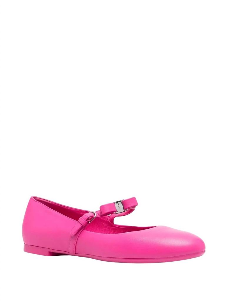 Women's Lizz Leather Ballet Shoes In Hot Pink image 2