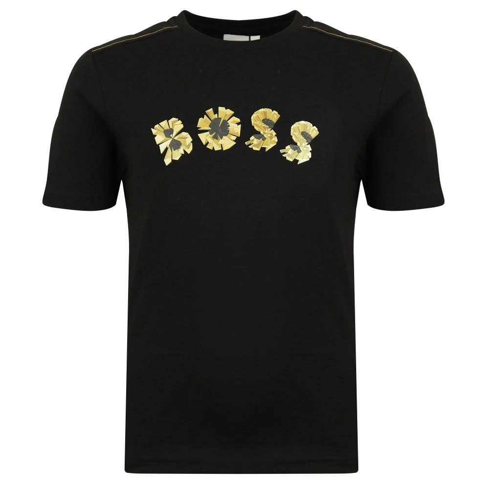 商品Hugo Boss|Black Short Sleeve Gold Bar Logo T Shirt,价格¥307,第1张图片