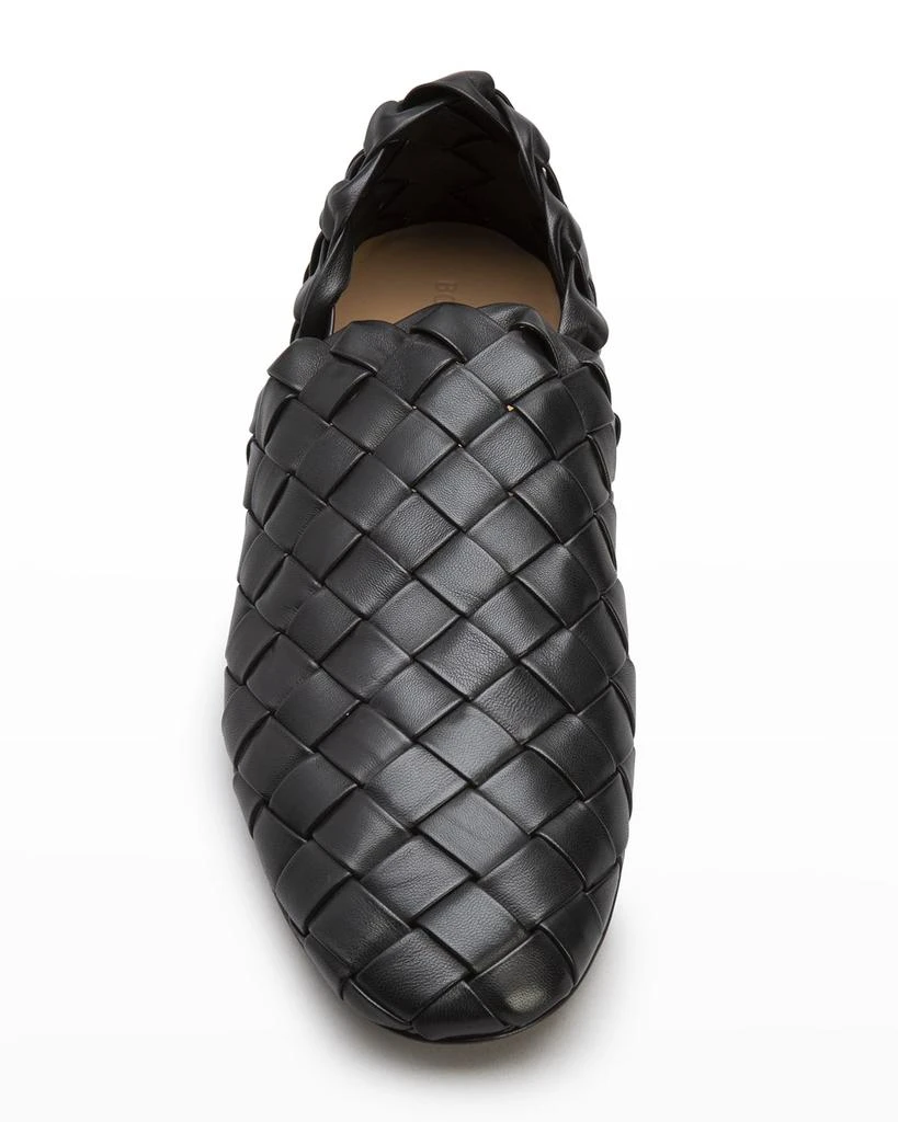 商品Bottega Veneta|Men's Woven Leather Slippers, Black,价格¥19160,第5张图片详细描述