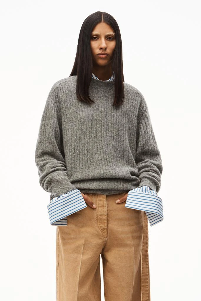商品Alexander Wang|RIBBED CREWNECK SWEATER IN ALPACA FLEECE,价格¥1602,第2张图片详细描述