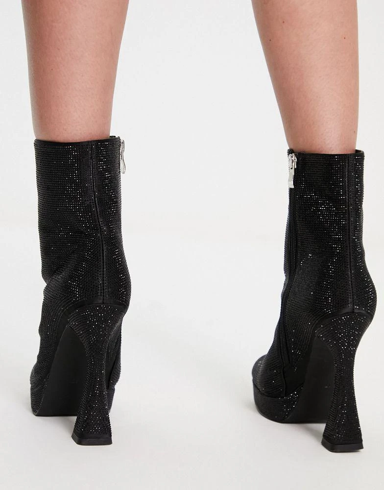 商品SIMMI Shoes|Simmi London Hans rhinestone high heel ankle boots in black,价格¥335,第3张图片详细描述