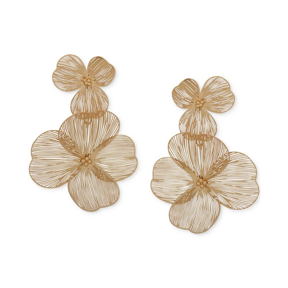 商品Lonna & Lilly|Gold-Tone Openwork Flower Double Drop Earrings,价格¥253,第1张图片