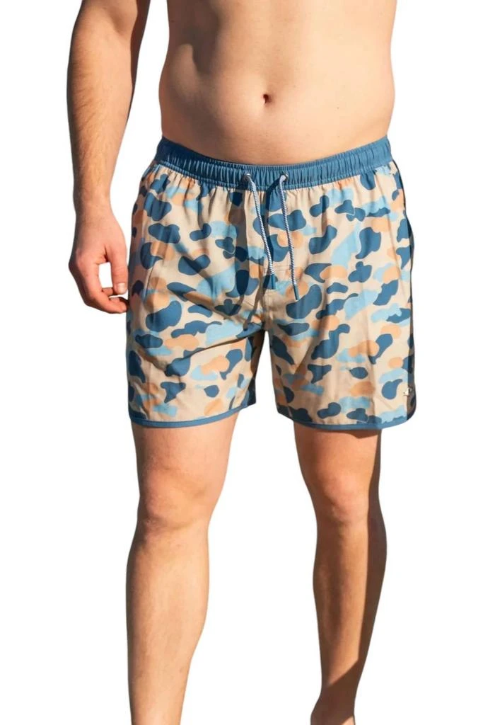 商品BURLEBO|Men's Swim Trunks In Rockport Camo,价格¥346,第1张图片