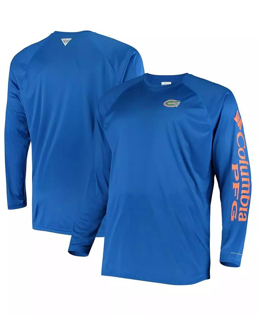 商品Columbia|Men's Royal Florida Gators Big and Tall Terminal Tackle Long Sleeve Omni-Shade T-shirt,价格¥247,第1张图片