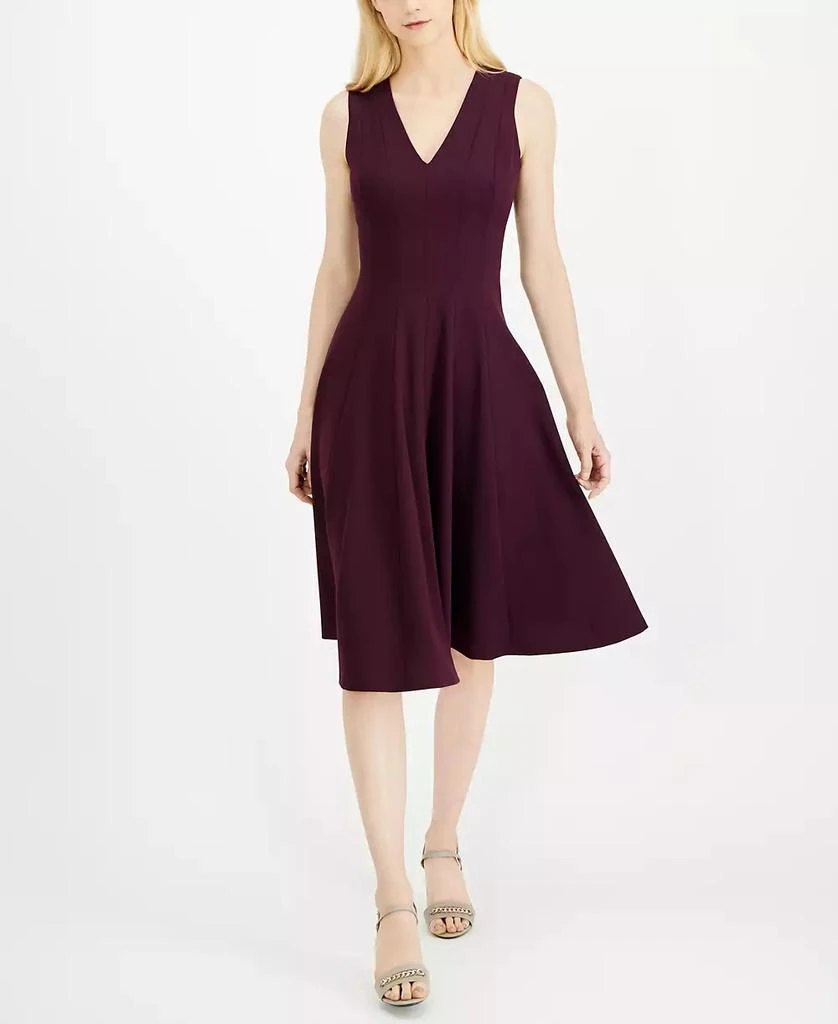 商品Calvin Klein|V-Neck Midi Dress,价格¥381,第1张图片