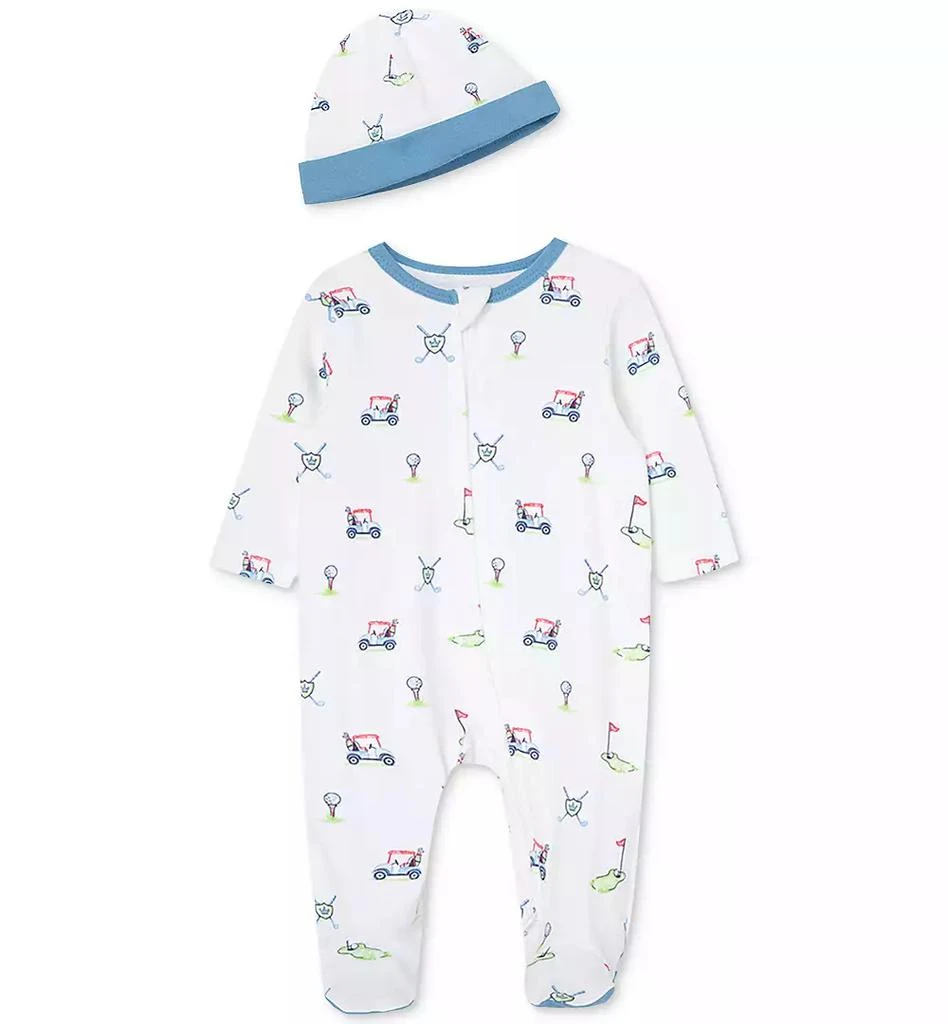 商品Little Me|Baby Boys Golf Club Coverall with Hat, 2 Piece Set,价格¥98,第1张图片