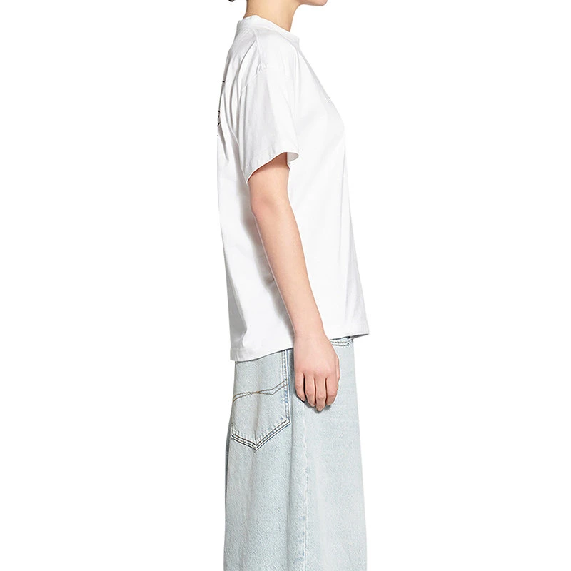 商品Balenciaga|【预售3-7天】Balenciaga/巴黎世家 22年秋冬新款 FASHION INSTITUTE系列 女士白色纯棉图案印花短袖T恤612965TMVH69040,价格¥3418,第6张图片��详细描述