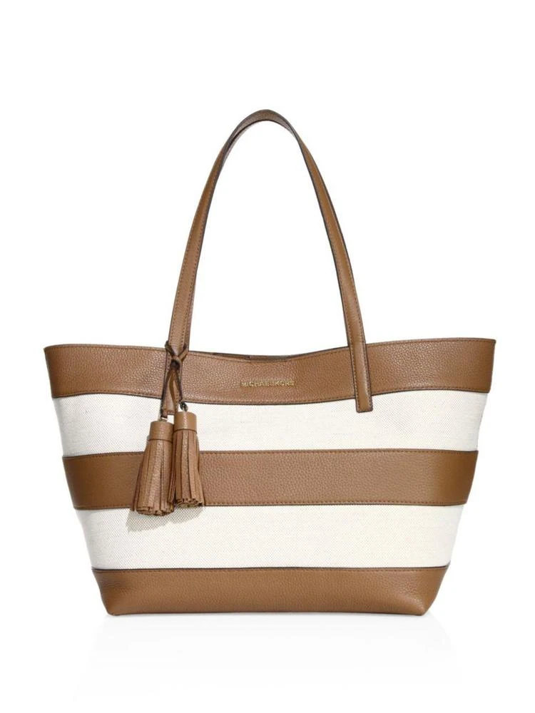 商品Michael Kors|Striped Coated Canvas Large East West Tote,价格¥893,第1张图片