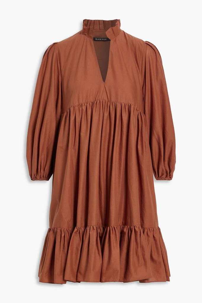 商品Black Halo|Adora tiered cotton-poplin mini dress,价格¥936,第1张图片