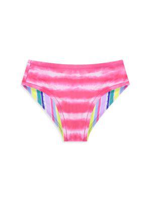 Little Girl's 2-Piece Reversible Tie-Dye Print Swimsuit商品第7张图片规格展示