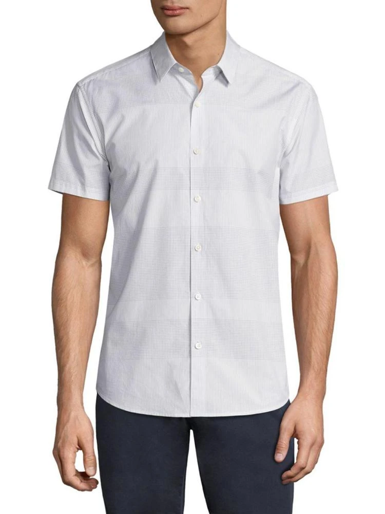 商品Theory|Zack Micro Shift Grid Patterned Shirt,价格¥721,第1张图片