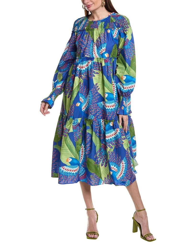 商品Farm Rio|Blue Macaw Midi Dress,价格¥790,第1张图片