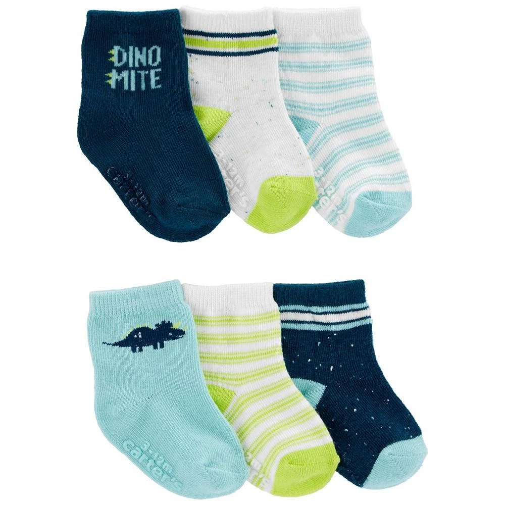 商品Carter's|Baby Boys 6-Pack Dinosaur Booties,价格¥68,第1张图片