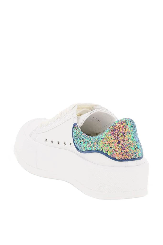 商品Alexander McQueen|LEATHER SNEAKERS WITH GLITTERED HEEL TAB,价格¥2305,第2张图片详细描述