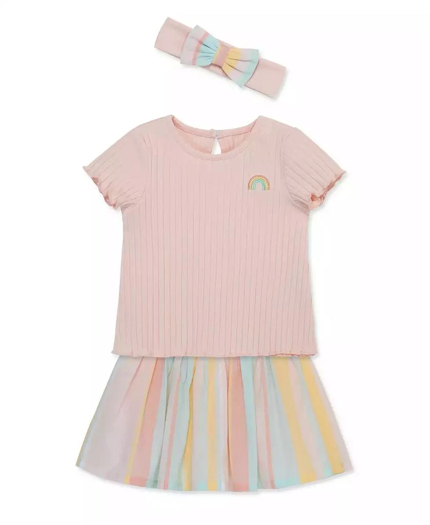 商品Little Me|Baby Girls Stripe Fashion Skort Set with Headband,价格¥81,第3张图片详细描述