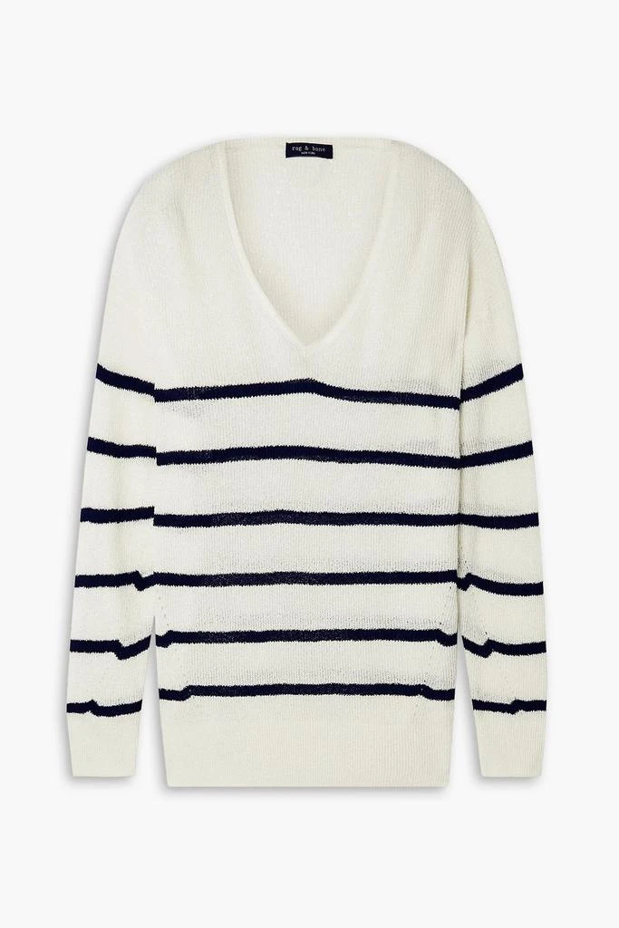 商品Rag & Bone|Soleil striped ribbed cotton-blend sweater,价格¥790,第1张图片