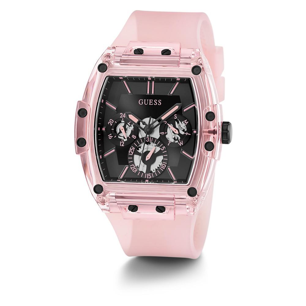 Men's Pink Silicone Strap Watch 43mm商品第4张图片规格展示