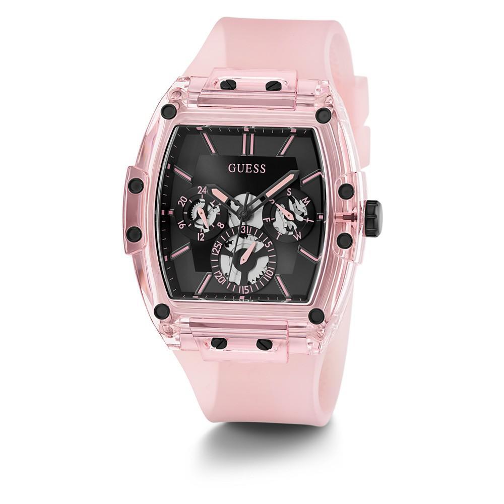 商品GUESS|Men's Pink Silicone Strap Watch 43mm,价格¥939,第6张图片详细描述