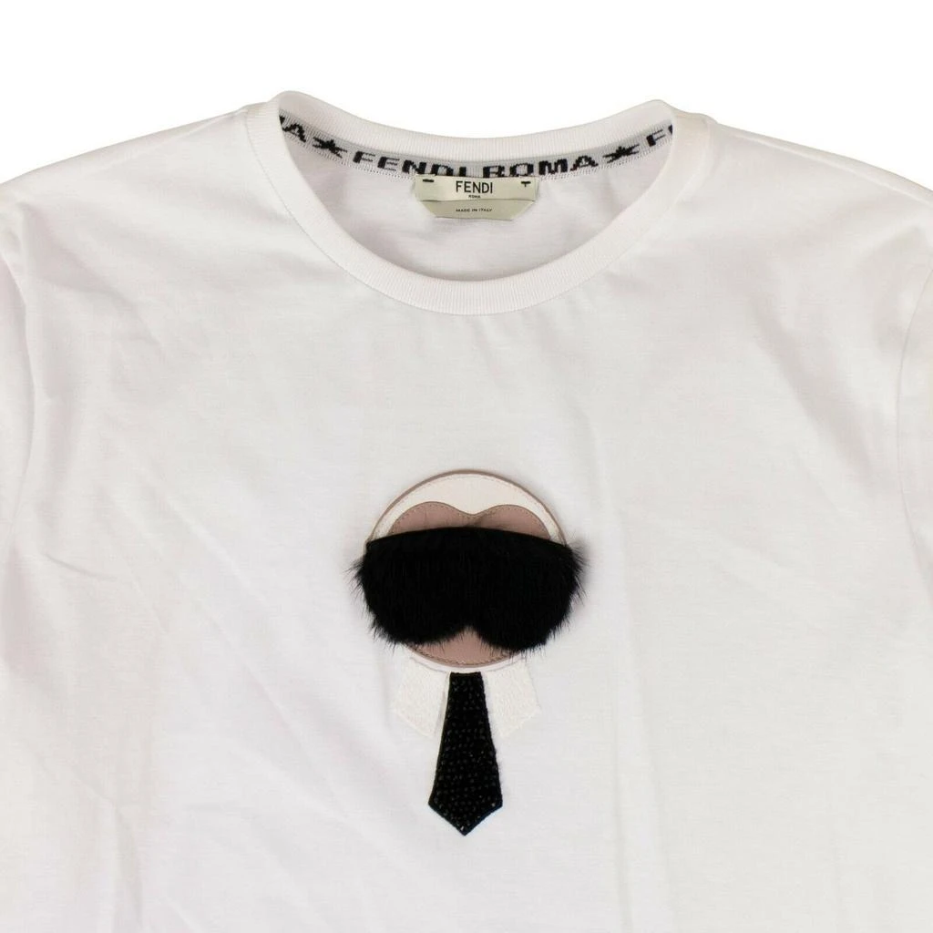 商品Fendi|FENDI x KARL LAGERFELD Cotton 'Karl Monster' T-Shirt - White,价格¥603,第3张图片详细描述