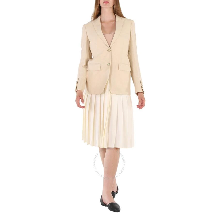 商品Burberry|Ladies Pleated Panel Wool Silk Linen Tailored Jacket,价格¥2353,第1张图片