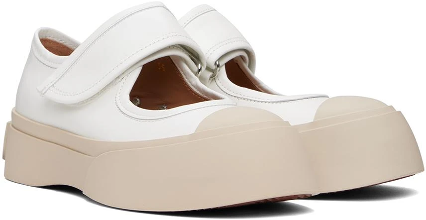 商品Marni|White Pablo Mary Jane Ballerina Flats,价格¥1688,第4张图片详细描述