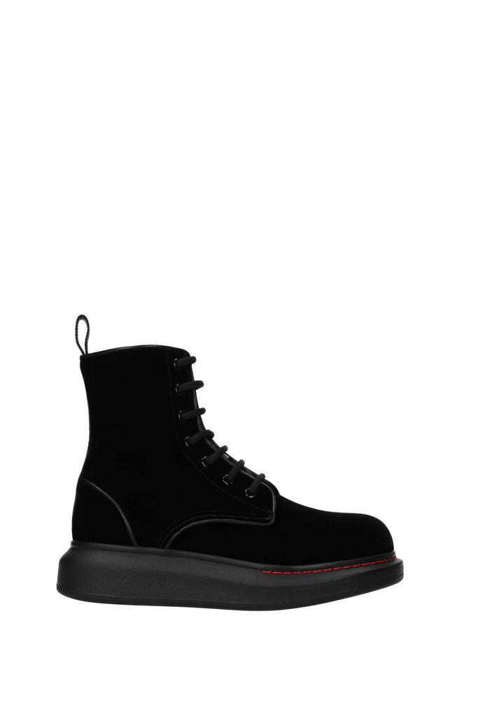 商品Alexander McQueen|Ankle boots Velvet Black,价格¥3322,第1张图片