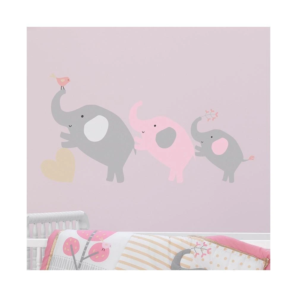商品Bedtime Originals|Eloise Gray/Pink/Gold Elephant Nursery Wall Decals,价格¥123,第2张图片详细描述