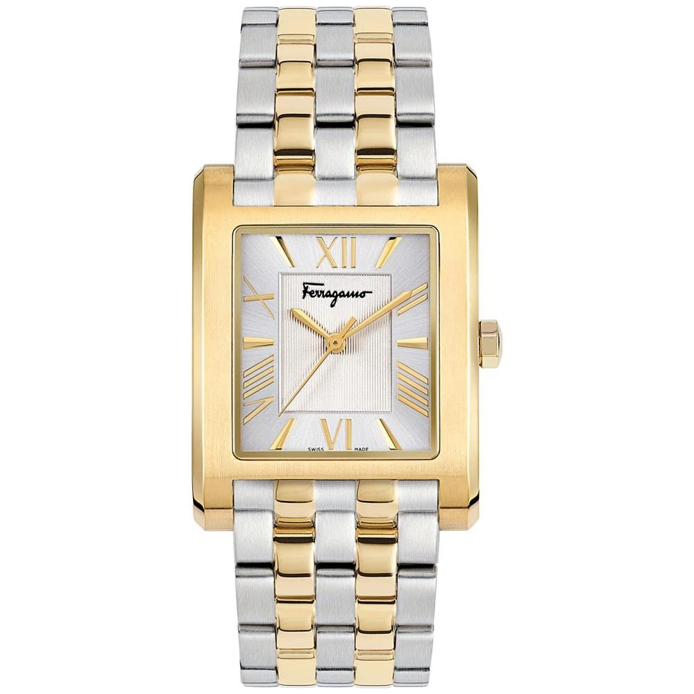 商品Salvatore Ferragamo|Men's Swiss Lace Two Tone Stainless Steel Bracelet Watch 28x36mm,价格¥6544,第1张图片