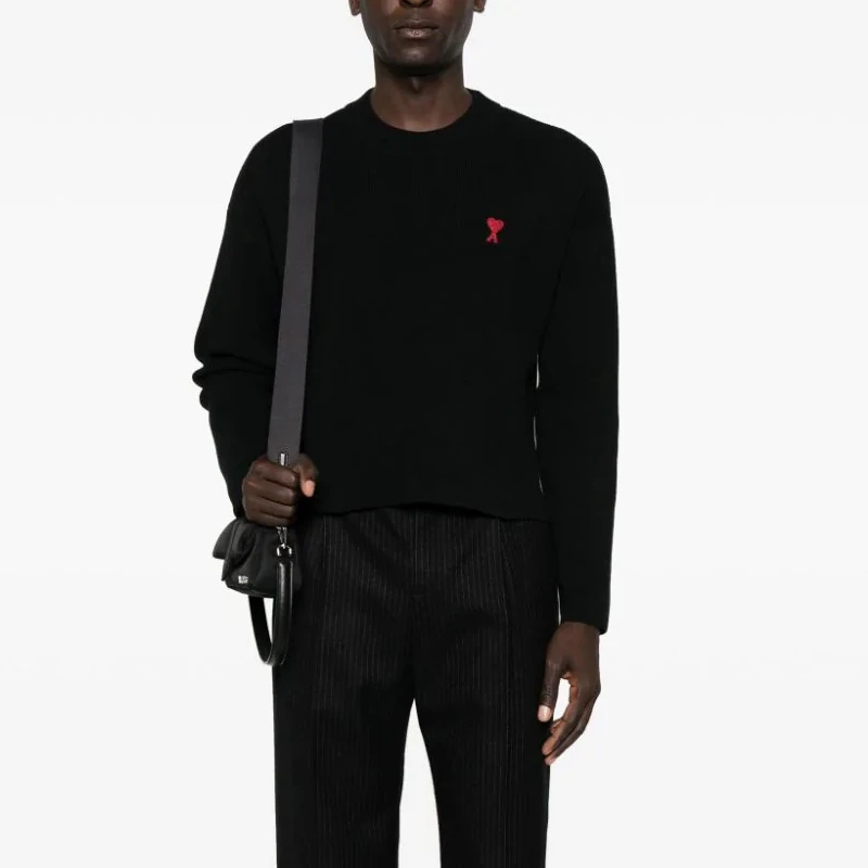 AMI PARIS SS24红色爱心刺绣毛衣 UKS046KN0042 001 商品