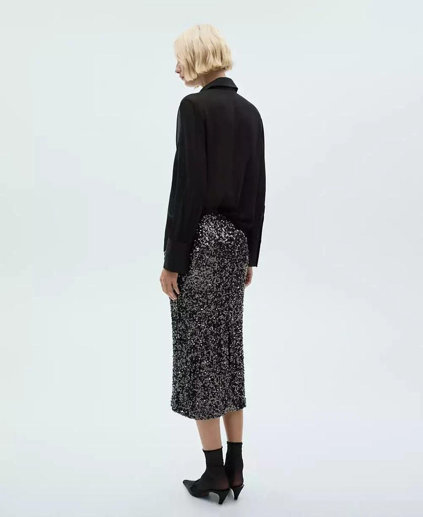 商品Mango|Women's Concealed Buttons Detail Chiffon Shirt,价格¥310,第2张图片详细描述