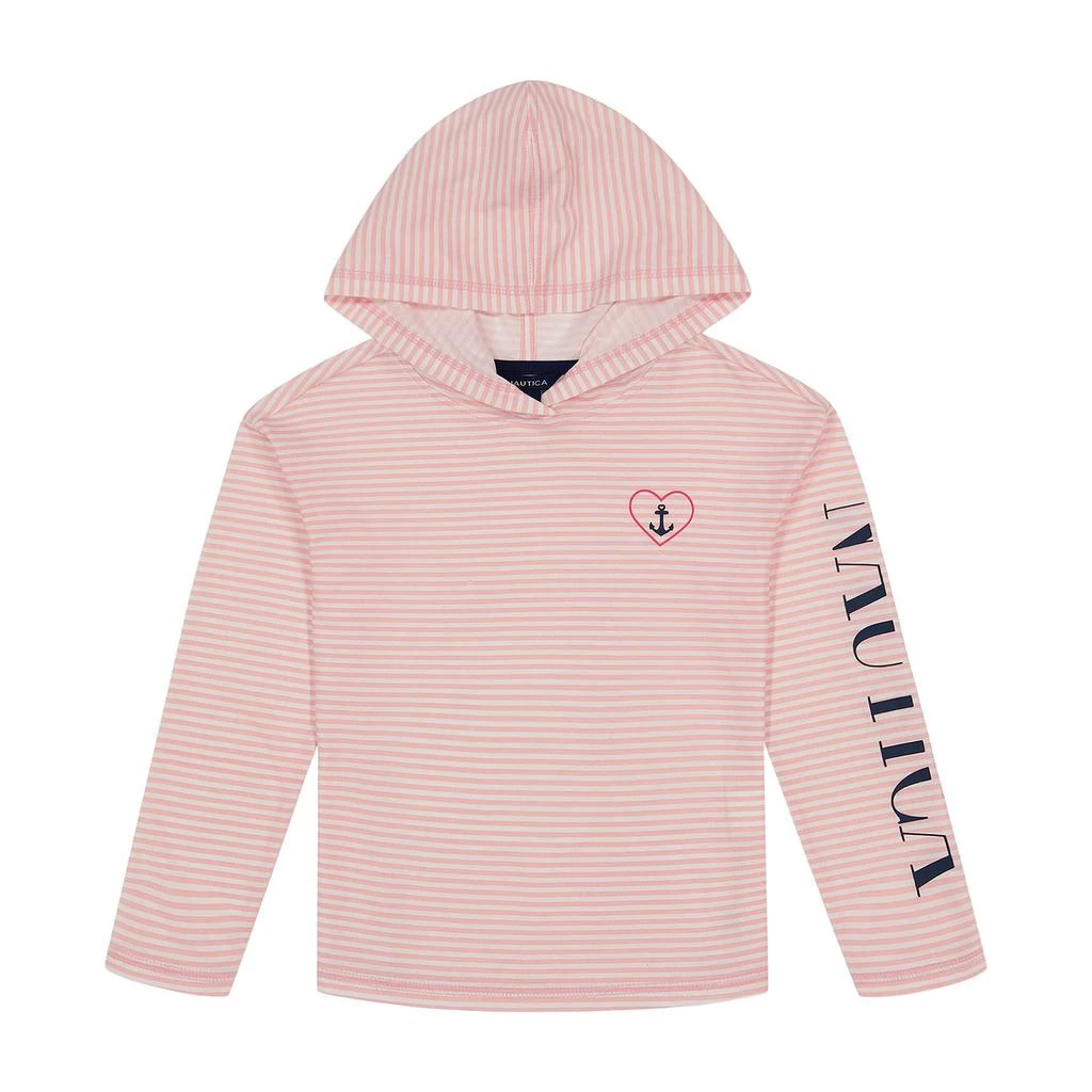 商品Nautica|Nautica Toddler Girls' Striped Hooded Long-Sleeve T-Shirt (2T-4T),价格¥89,第1张图片