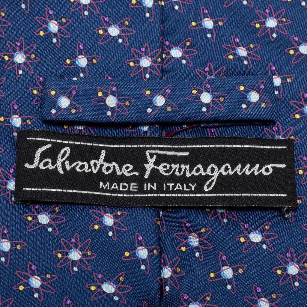Salvatore Ferragamo Blue Planet Printed Silk Tie商品第4张图片规格展示