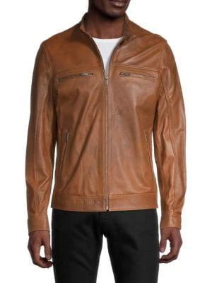 商品RON TOMSON|Zip Up Leather Jacket,价格¥1874,第1张图片
