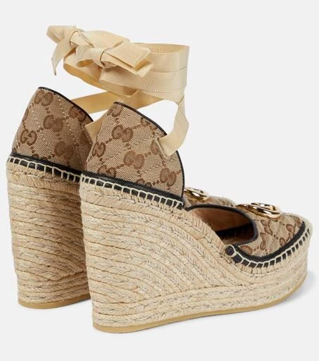 商品Gucci|GG canvas wedge espadrilles,价格¥5660,第3张图片详细描述