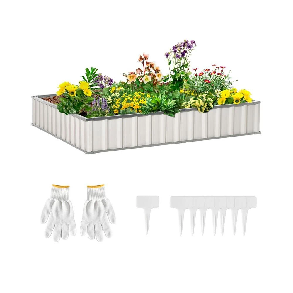 商品Outsunny|Metal Raised Garden Bed No Bottom Large Steel Planter Box w/ Gloves,价格¥543,第1张图片