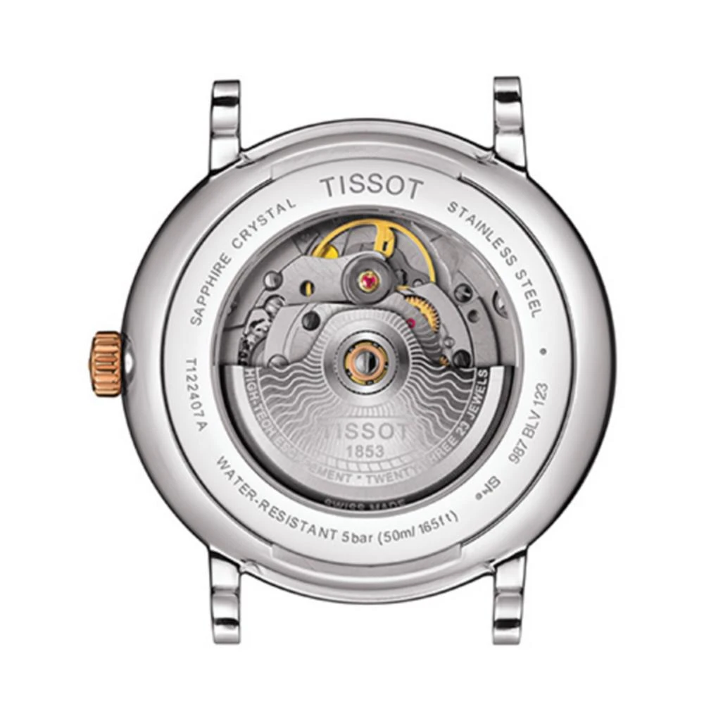 商品Tissot|Men's Swiss Automatic Carson Premium Powermatic 80 Two-Tone Stainless Steel Bracelet Watch 40mm,价格¥5954,第4张图片详细描述