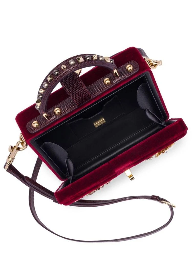 商品Dolce & Gabbana|天鹅绒刺绣手提斜挎包,价格¥22298,第2张图片详细描述
