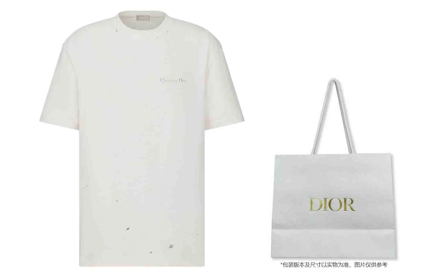 商品[国内直发] Dior|迪奥 迪奥 FW23 Logo字母印花破洞纯色休闲短袖T恤 男款,价格¥8584,第9张图片详细描述