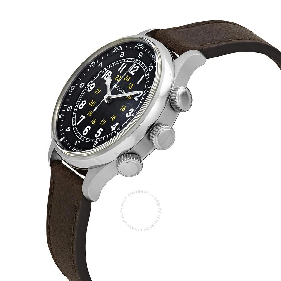 商品Bulova|A-15 Pilot Automatic Black Dial Brown Leather Men's Watch 96A245,价格¥2373,第2张图片详细描述