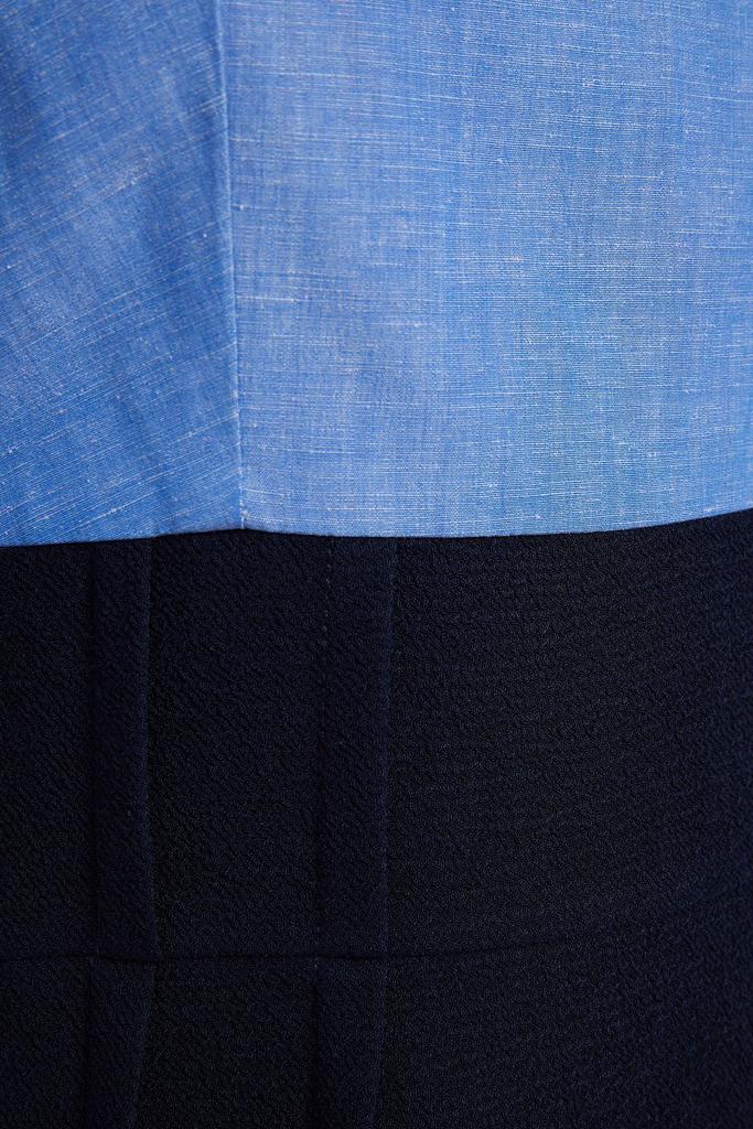 May chambray-paneled crepe mini dress商品第4张图片规格展示