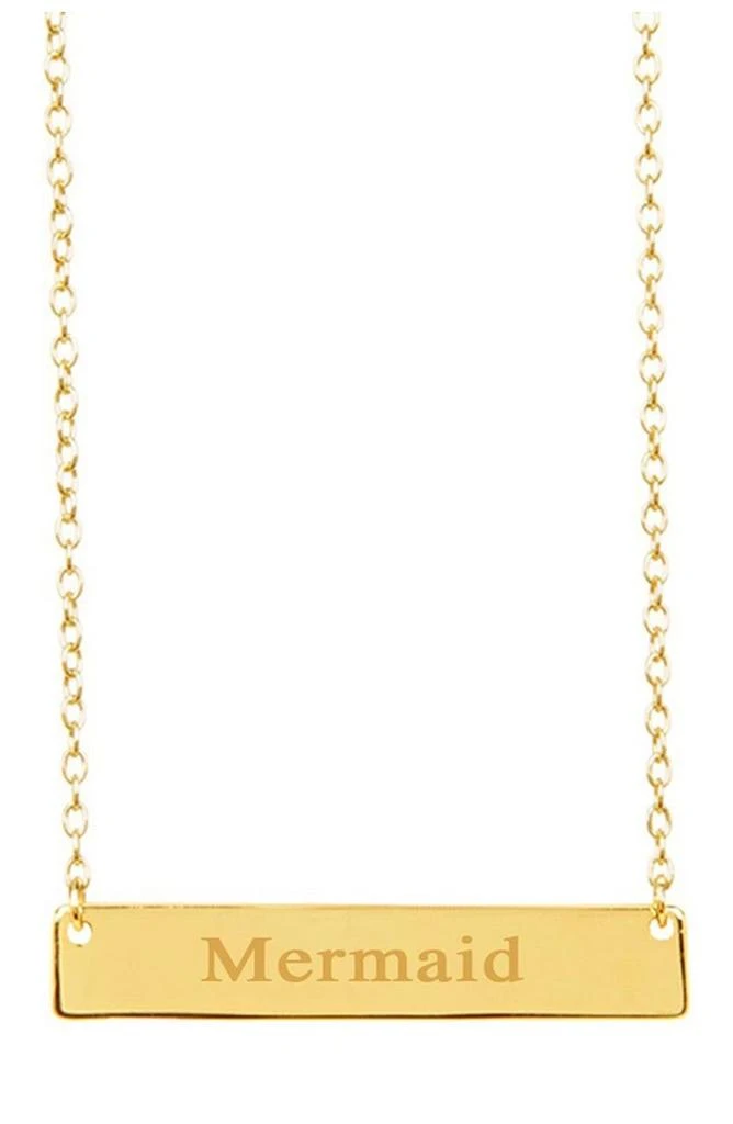 商品Sterling Forever|14K Gold Plated Sterling Silver Inspirational Bar Pendant Necklace - Mermaid,价格¥224,第1张图片