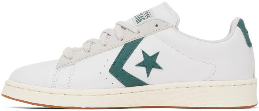 White & Green Leather Pro Low-Top Sneakers商品第3张图片规格展示