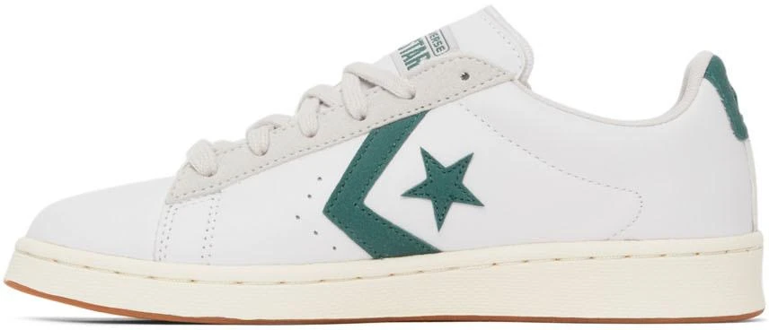 商品Converse|White & Green Leather Pro Low-Top Sneakers,价格¥389,第3张图片详细描述