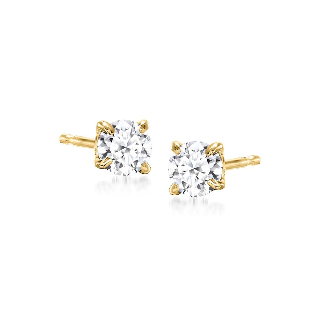 商品Ross-Simons|Lab-Grown Diamond Stud Earrings in 18kt Gold Over Sterling,价格¥1582,第1张图片