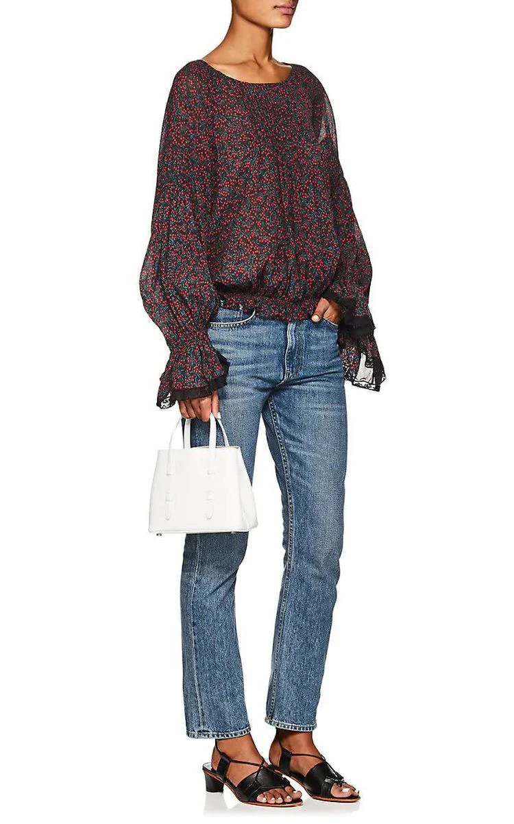 商品Chloé|Floral Cotton-Silk Voile Blouse,价格¥4775,第3张图片详细描述
