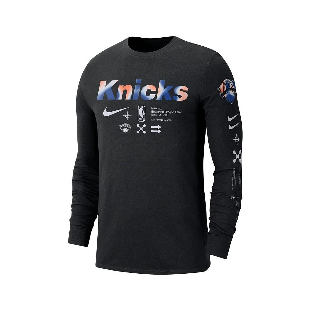 商品NIKE|Men's Black New York Knicks Essential Air Traffic Control Long Sleeve T-shirt,价格¥247,第2张图片详细描述