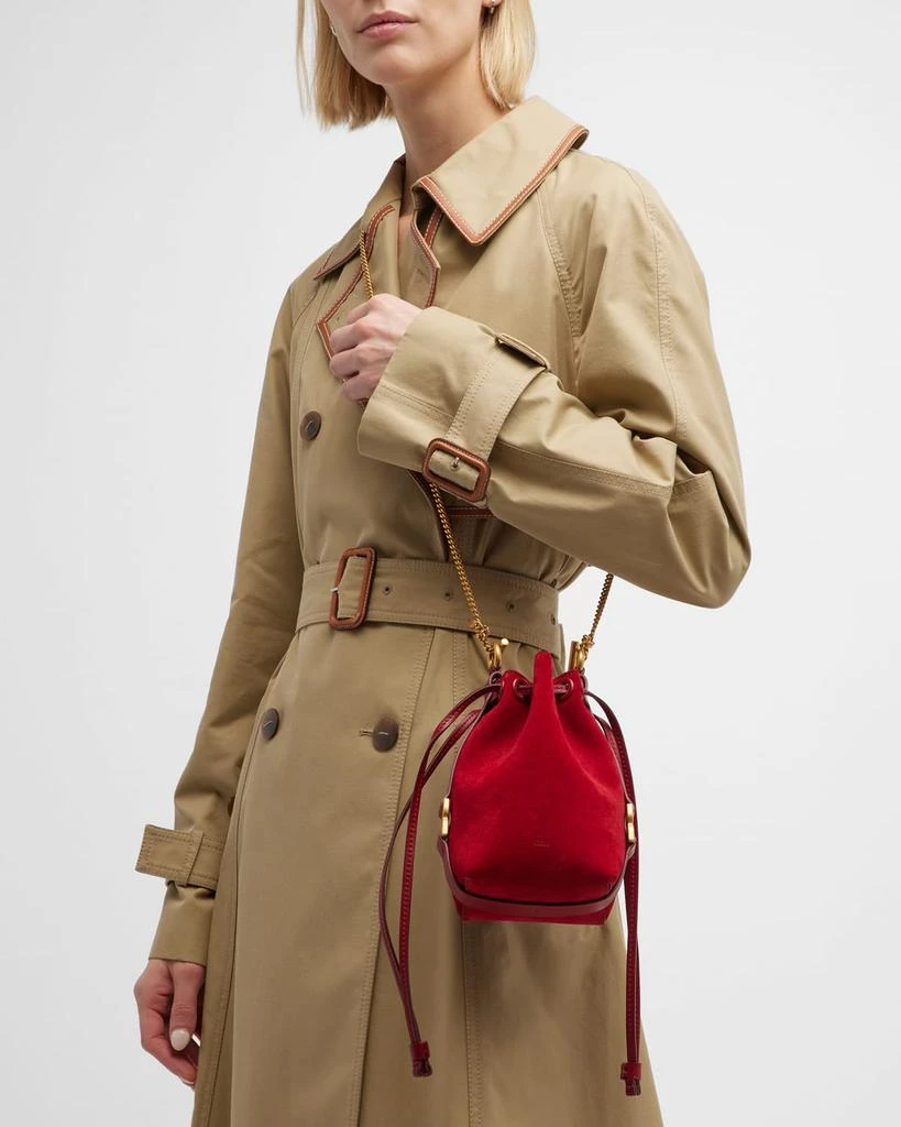 商品Chloé|Marcie Micro Bucket Bag in Suede with Chain Strap,价格¥6647,第4张图片详细描述