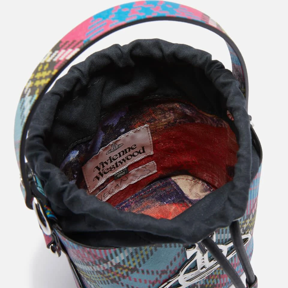 商品Vivienne Westwood|Vivienne Westwood Daisy Tartan-Print Drawstring Bucket Bag,价格¥2079,第4张图片详细描述